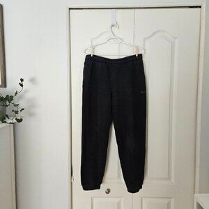 Aritzia TNA Cozy Fleece Boyfriend Fit Sweatpants BLACK SIZE M